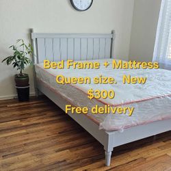 Twin Size Bed Frame And Mattress New $230 . Base Y Colchon Nuevos Individual Free Delivery 