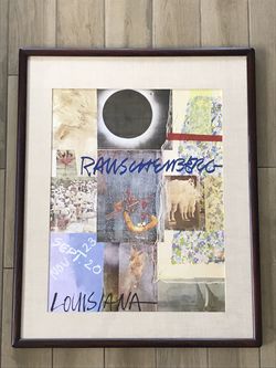 Framed Robert Rauschenberg Exhibition Print, Denmark 1980