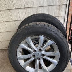 COOPER SNOW TIRES (2) 225/60R 17       ON RIMS