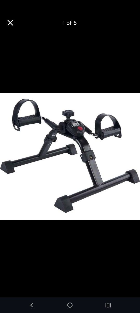 Vaunn Medical Under Desk Bike Pedal Exerciser with Electronic Display for Legs and Arms Workout (Fully Assembled Folding Exercise Pedaler) New