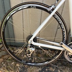 52 53” Aluminum road bike with brontrager rims Shimano Ultegra derailleur 105 Gruppo