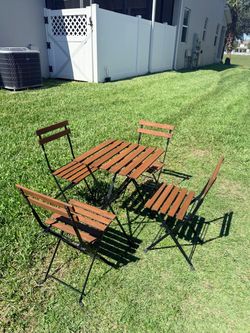 Outdoor Folding Bistro Dining Set with 4 Chairs