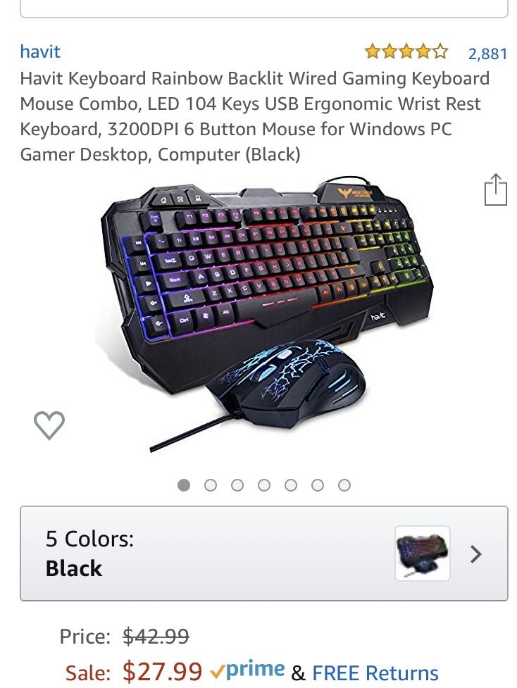 RGB Wired Keyboard and Mouse