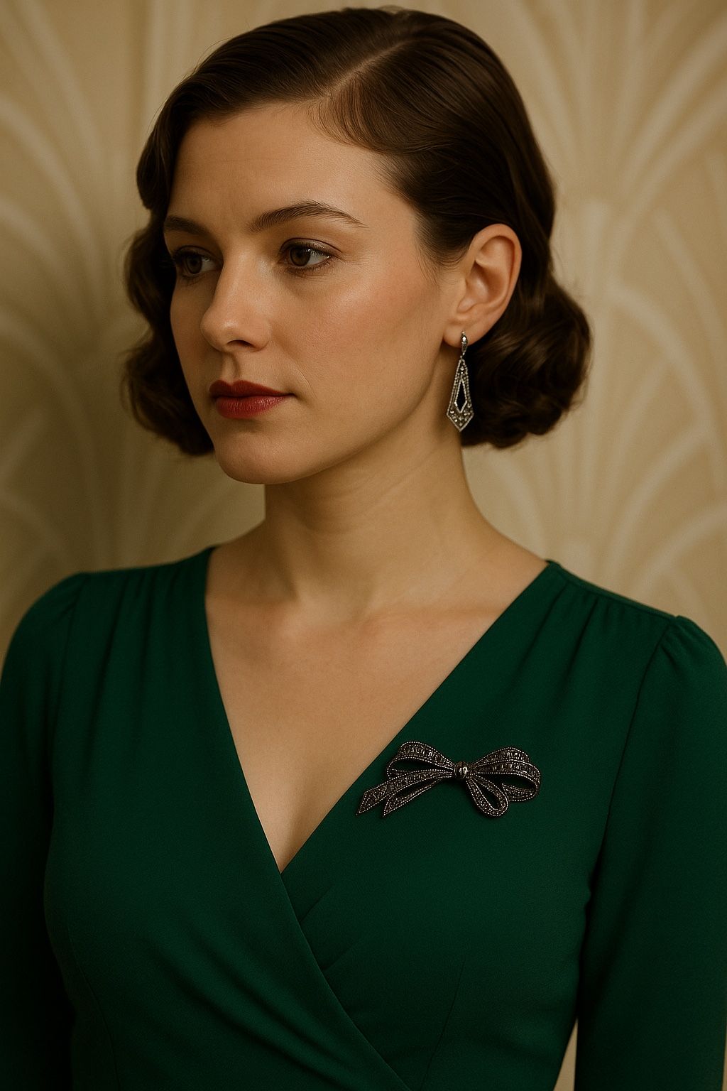 Vintage 1980s Marcasite Style Silver-Tone Bow Brooch, 2.5x1”