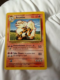 Pokémon Arcanine Card 1(contact info removed) Base Set, No. 23/102, Uncommon