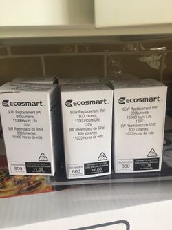 6 New LED 60 watt light bulbs by Ecosmart