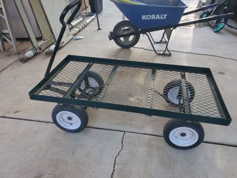 Mesh deck steel garden wagon 1000 lb capacity