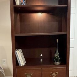 Dark cherry display cabinet