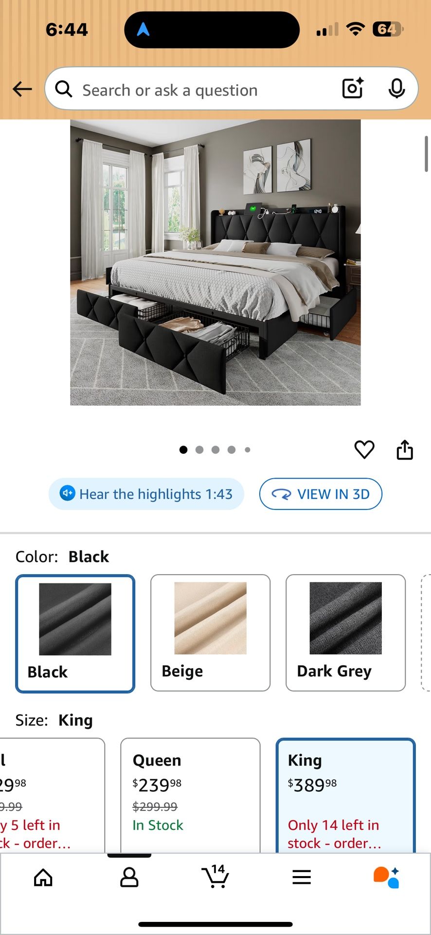 King Size Bed Frame 