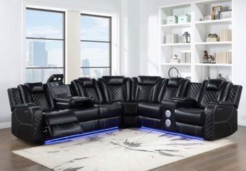 Super Sale Reclining Black Luz Led 💃🏽🌹💙🌹🌹🚛💃🏽