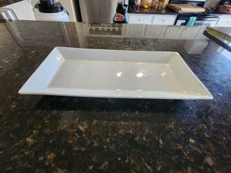 White Ceramic Rectangular Serving Tray / Platter