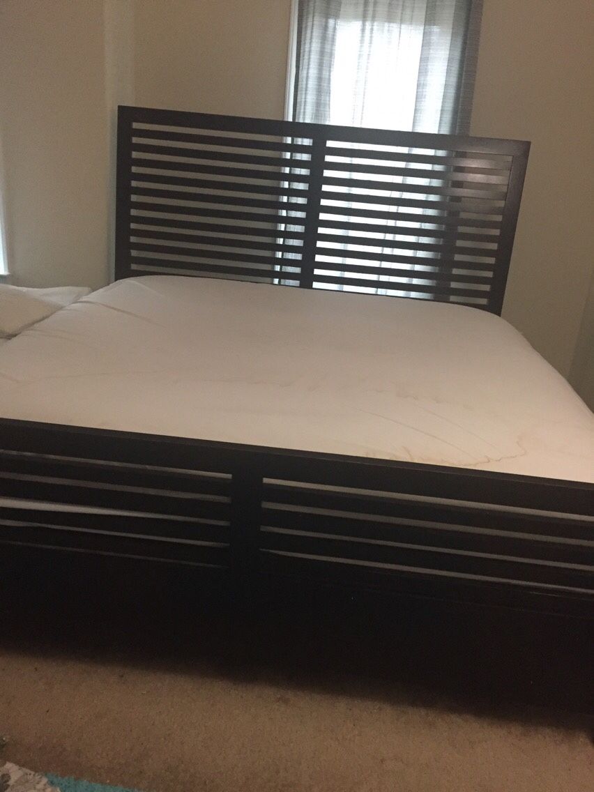 King size bed frame with mattresses