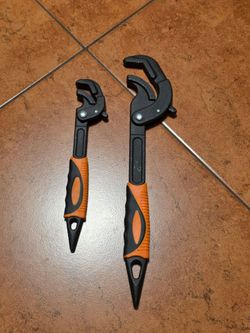 2 Pack Adjustable Wrench Quick Multi-function Self-Adjusting Spanner Power Grip Pipe Wrench 0.6”-2.4”/14mm-60mm