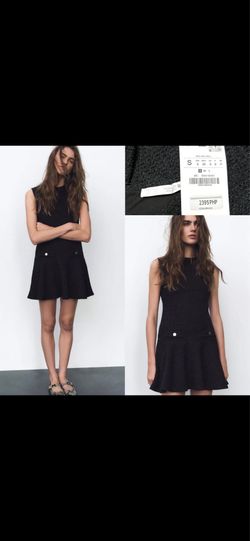 ZARA TEXTURED SHORT DRESS NEW WITH TAGS SIZE M