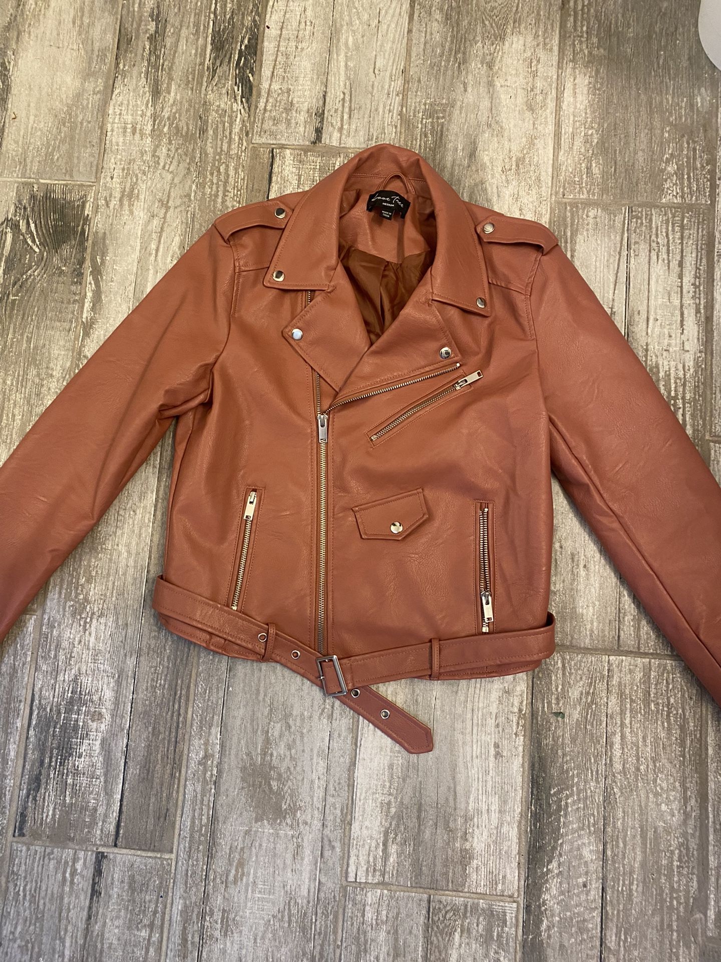 Pink Pleather Moto Jacket