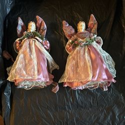 Vintage Light Up Tree Topper Angels Set