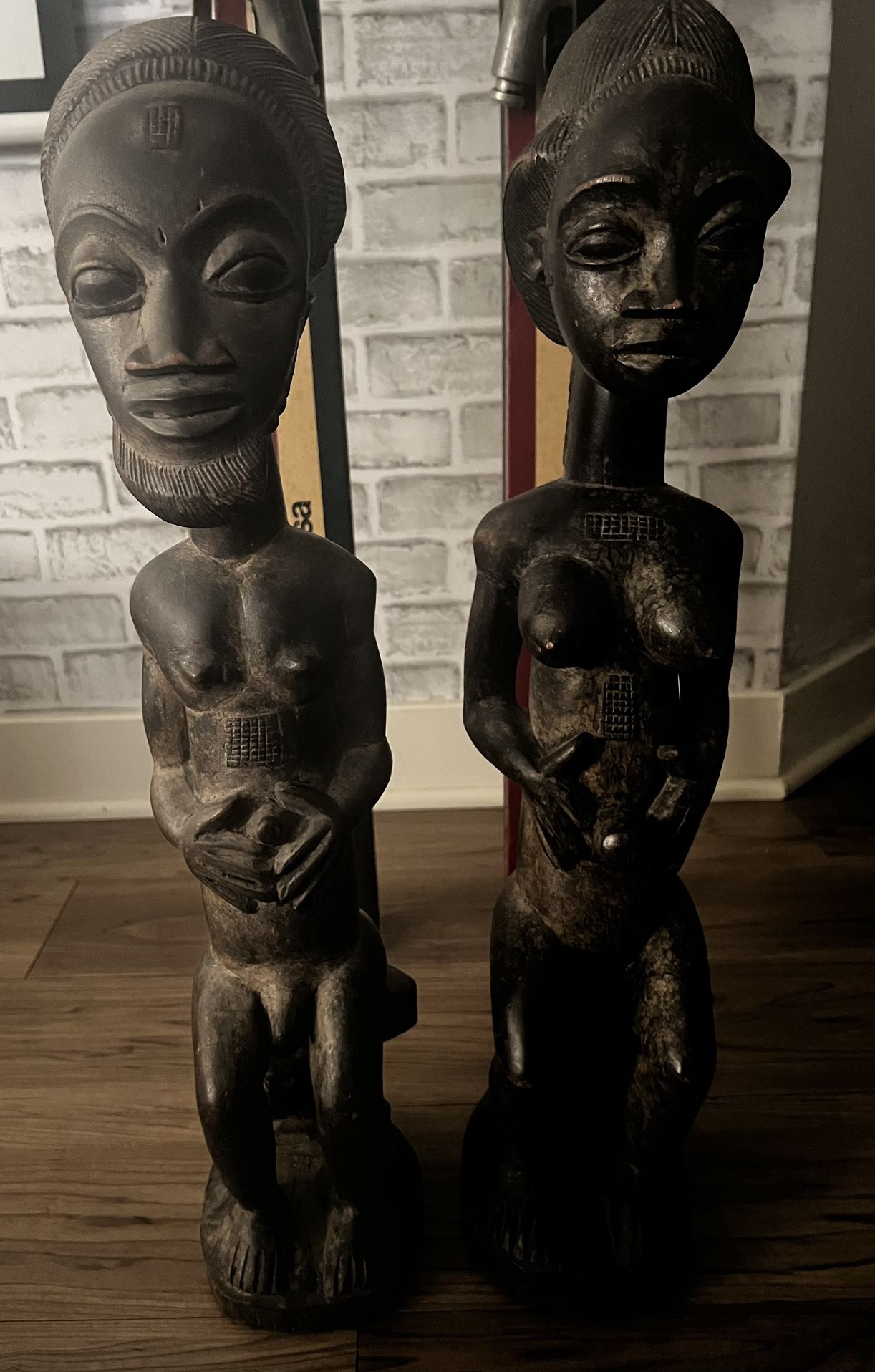 2 Large (Heavy) African Statues $100