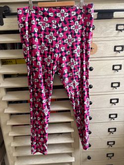 LuLaRoe Disney TC Mickey Heads on a vibrant pink background New without tags