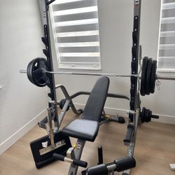 Multi Purpose Squat Rack Hoist Fitness Gym Set With Dumbbell Set 