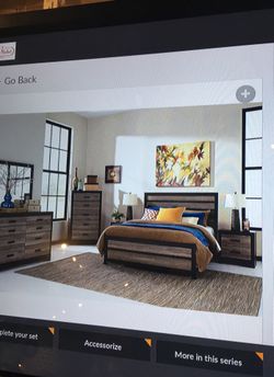 Five piece queen size bed