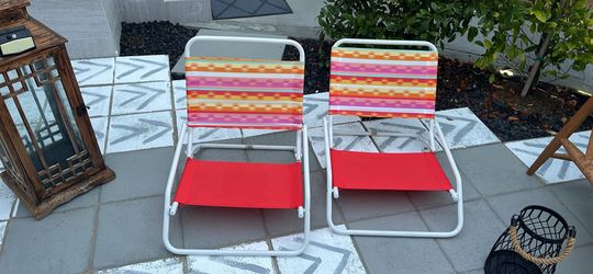 Price for each. Low seat, beach chairs,