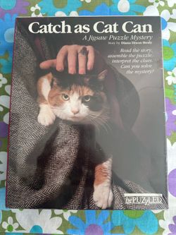 Vintage 1988 BePuzzled Catch As Cat Can Jigsaw Puzzle Mystery 500 Pieces New unopened.  Sealed