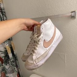 White and Pink Nike Blazer 