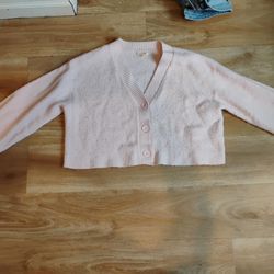 Stella tweed pink fluffy cardigan