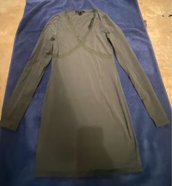 Olive Green Long Sleeve Mini Dress
