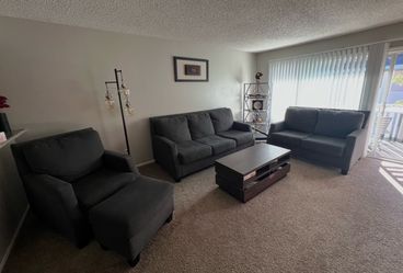 Ashley Furniture Living Room Set – Sofa, Loveseat, Chair & Ottoman, Charcoal gray