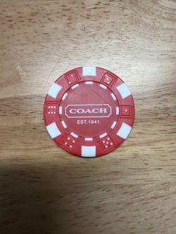 Coach Red White Collectible Poker Chip 1941 Game Token