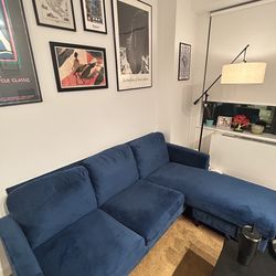 Blue Reversible Sectional Sofa – Like New