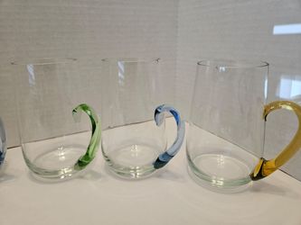 Vintage 1970's hand blown glass mugs