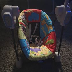 Baby Swing with Animal Print Seat