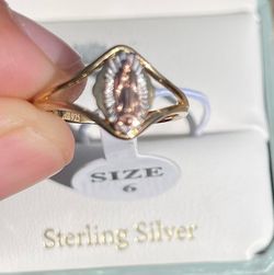 Moricci Sterling Silver Virgin Mary Ring Size 6