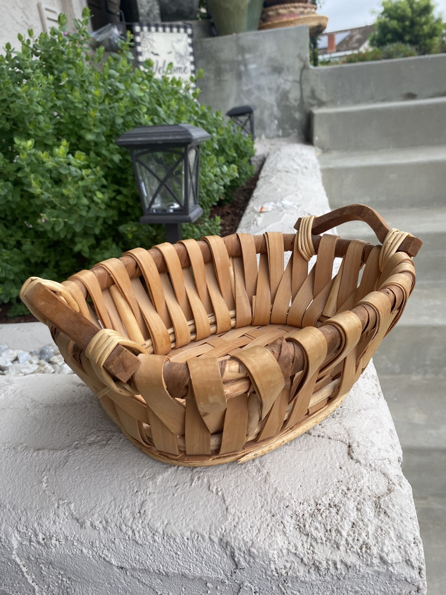 Wooden Oval Bamboo Basket