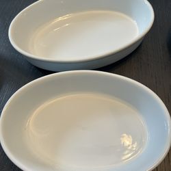 White Serving Bowls Set Of 2 
