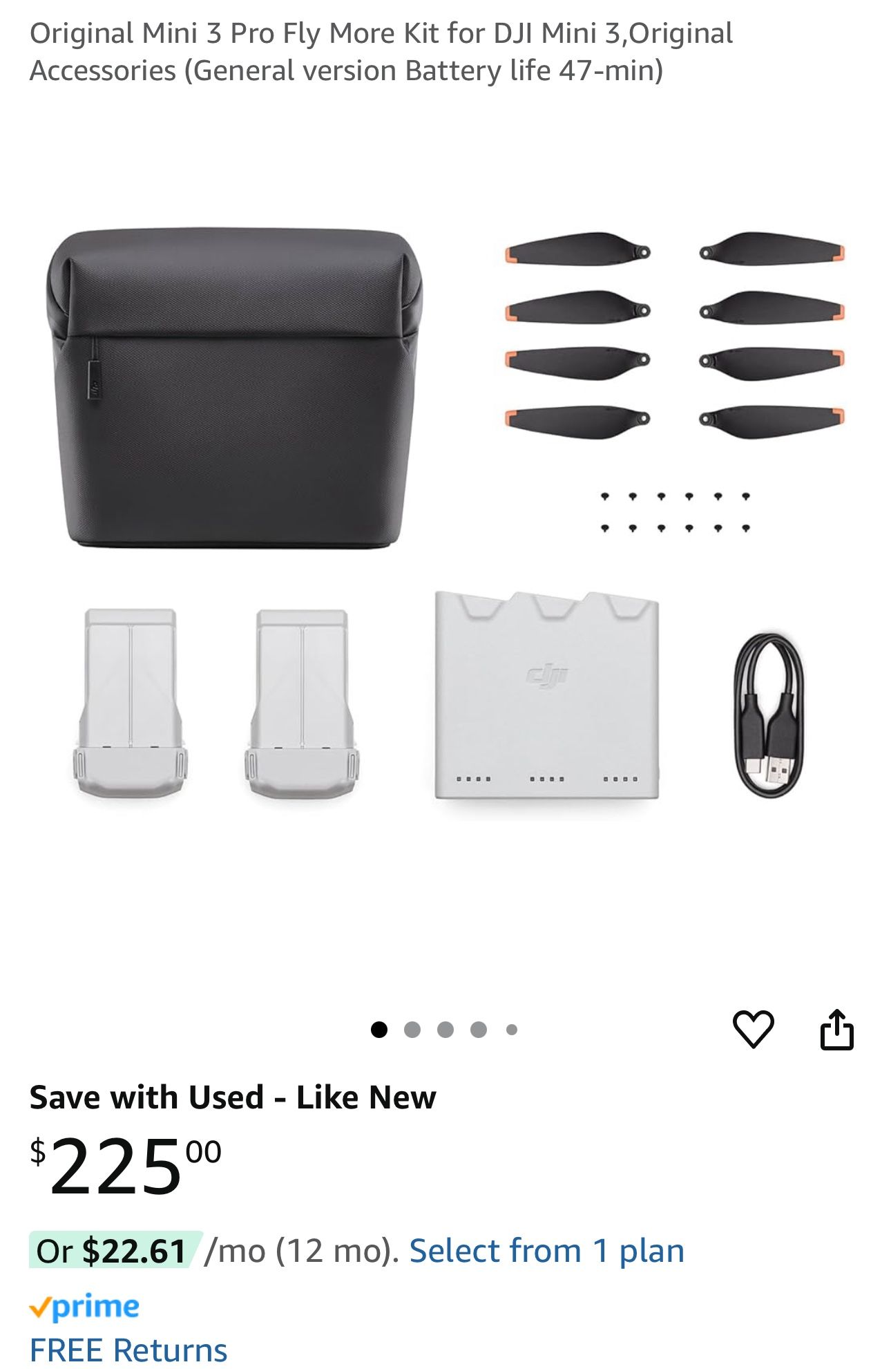 Original Mini 3 Pro Fly More Kit for DJI Mini 3,Original Accessories (General version Battery life 47-min)