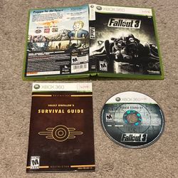 Fallout 3 (Microsoft Xbox 360, 2008) Complete CIB w/ Manual