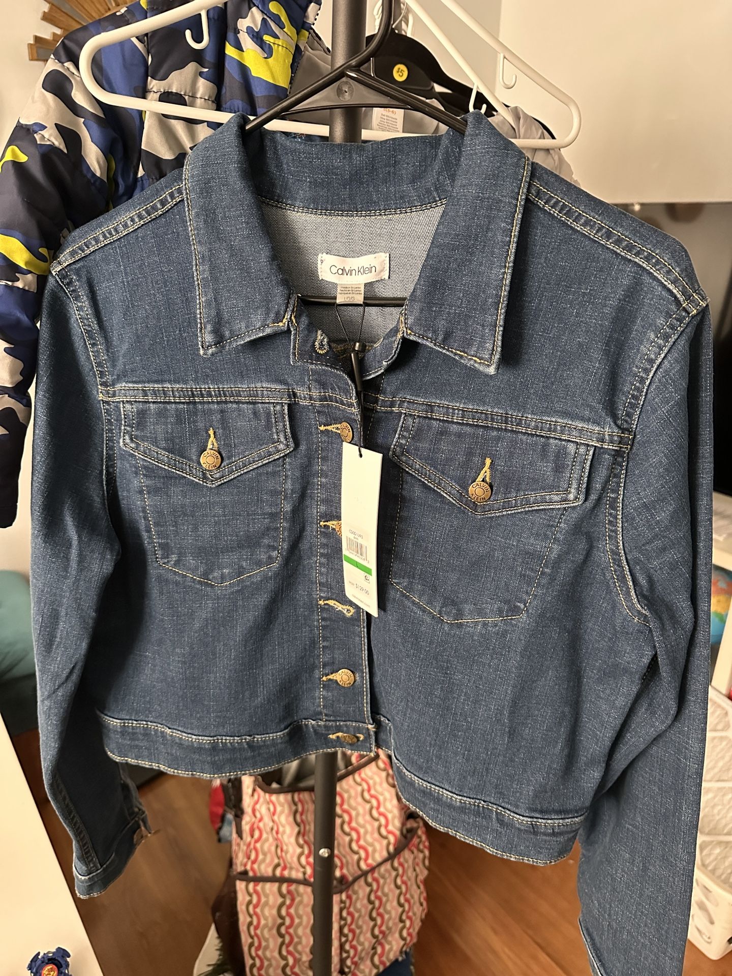 New Women Calvin Klein Denim Jacket L