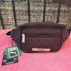 PUMA QUILTED WAISTPACK SAC BANANE UNISEX BLACK WAIST BAG FANNY PACK - 2 POCKETS