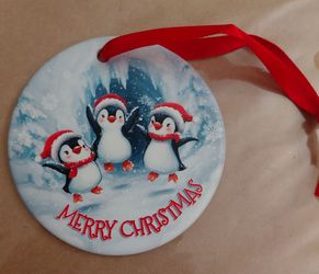 Merry Christmas Penguin Ornaments