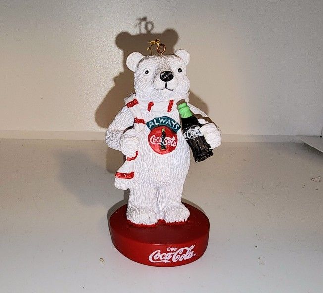 Vintage 90s Coca-Cola Bear Christmas holiday ornament