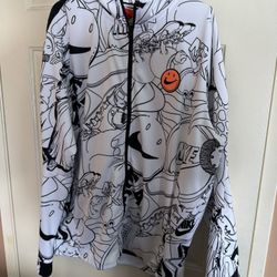 NIKE NSW Tribute HAVE A NICE DAY Black White Track Zip Jacket 