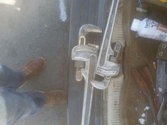 Two pipe wrenches