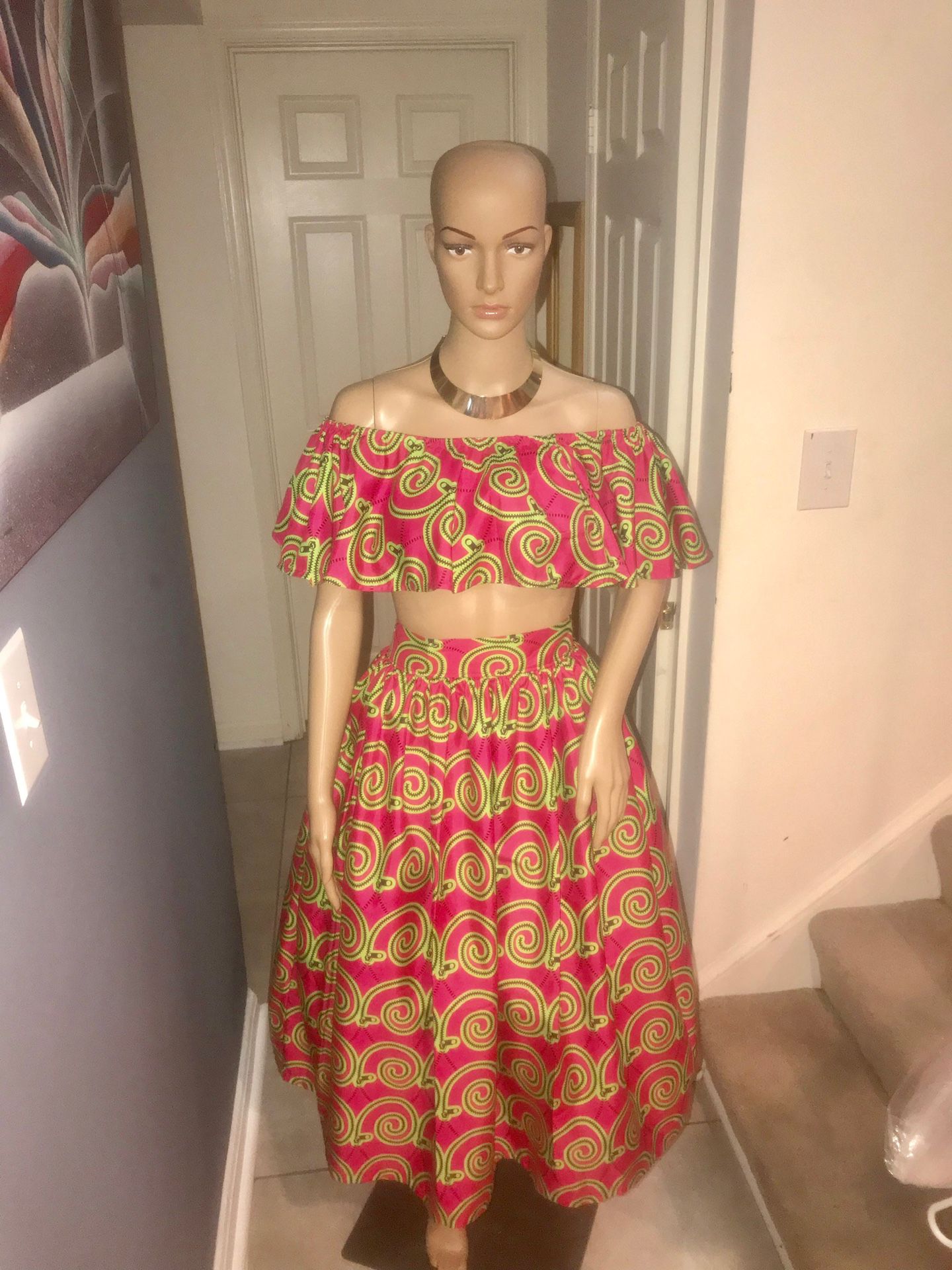 African Print 2 Piece Skirt Set