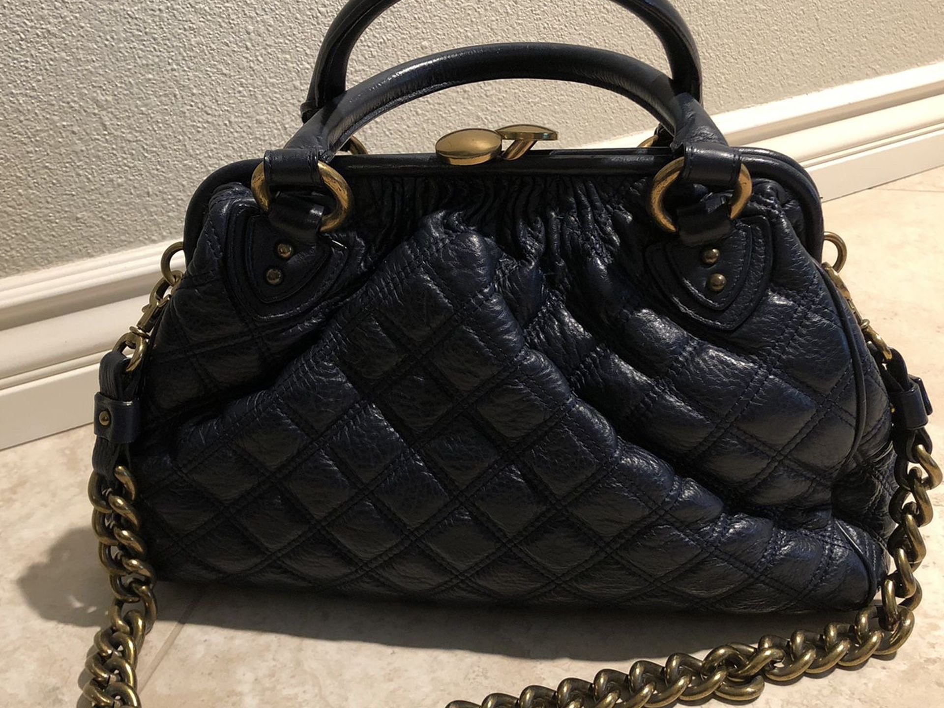 Marc Jacobs Navy Stam Quilted Bag