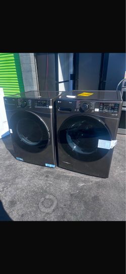LG ThinQ Front-Load Washer and Dryer Set