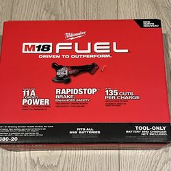 MILWAUKEE M18 FUEL 18V Lithium-lon Brushless Cordless 4-1/2 in./5 in. Grinder w/Paddle Switch (Tool-Only)