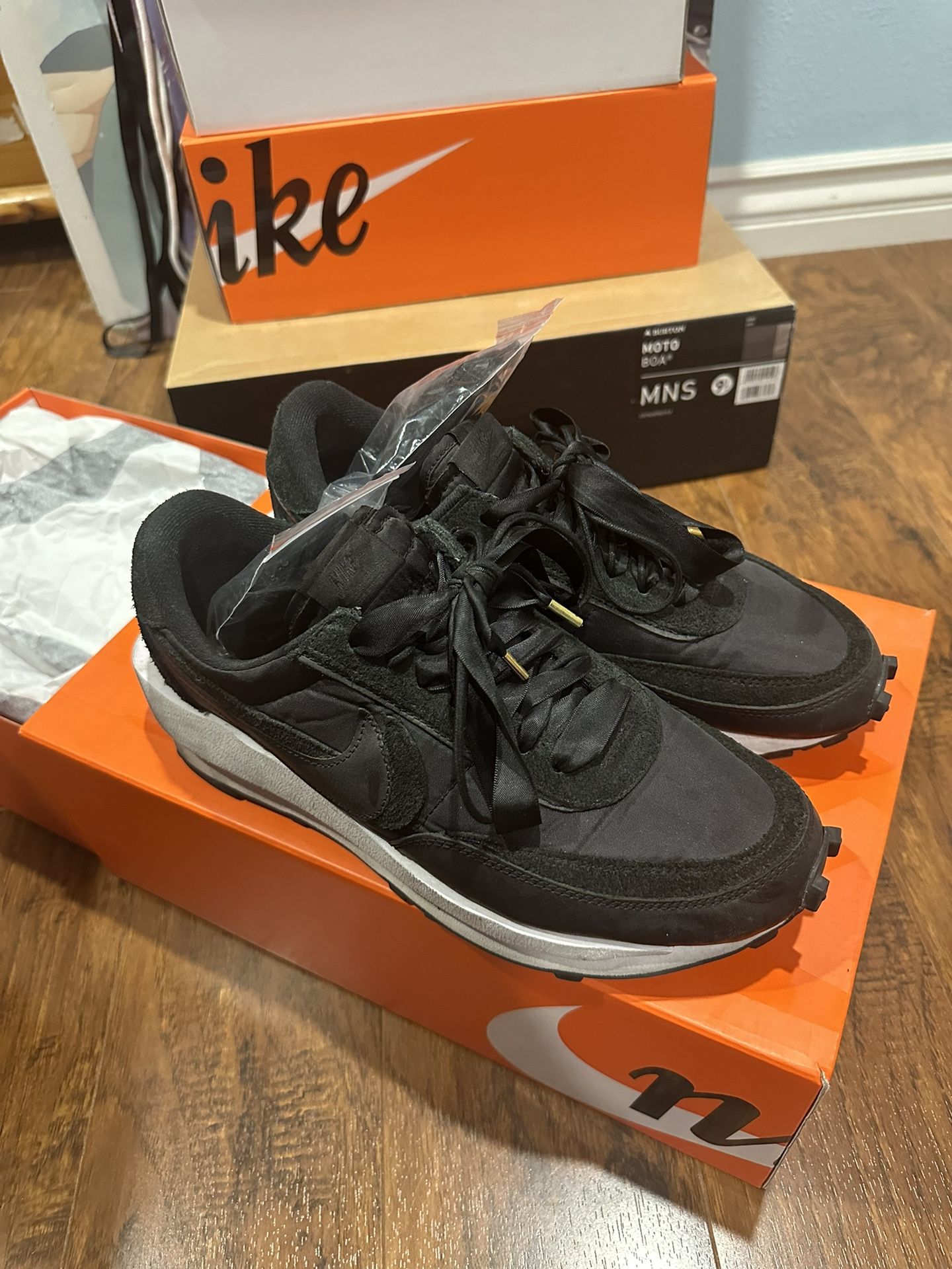Nike Sacai LDWaffle Black Nylon